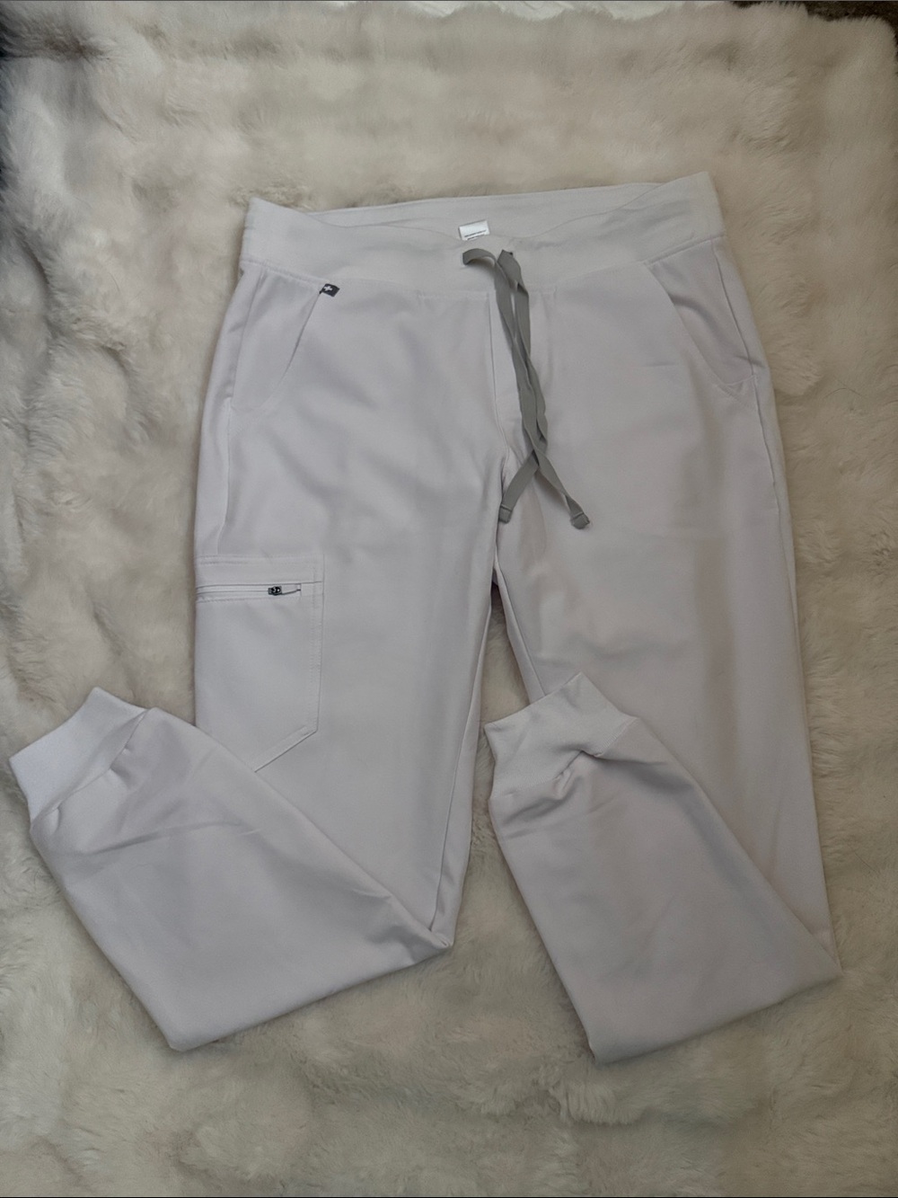 FIGS Women's white Drawstring Joggers with Utility Pocket